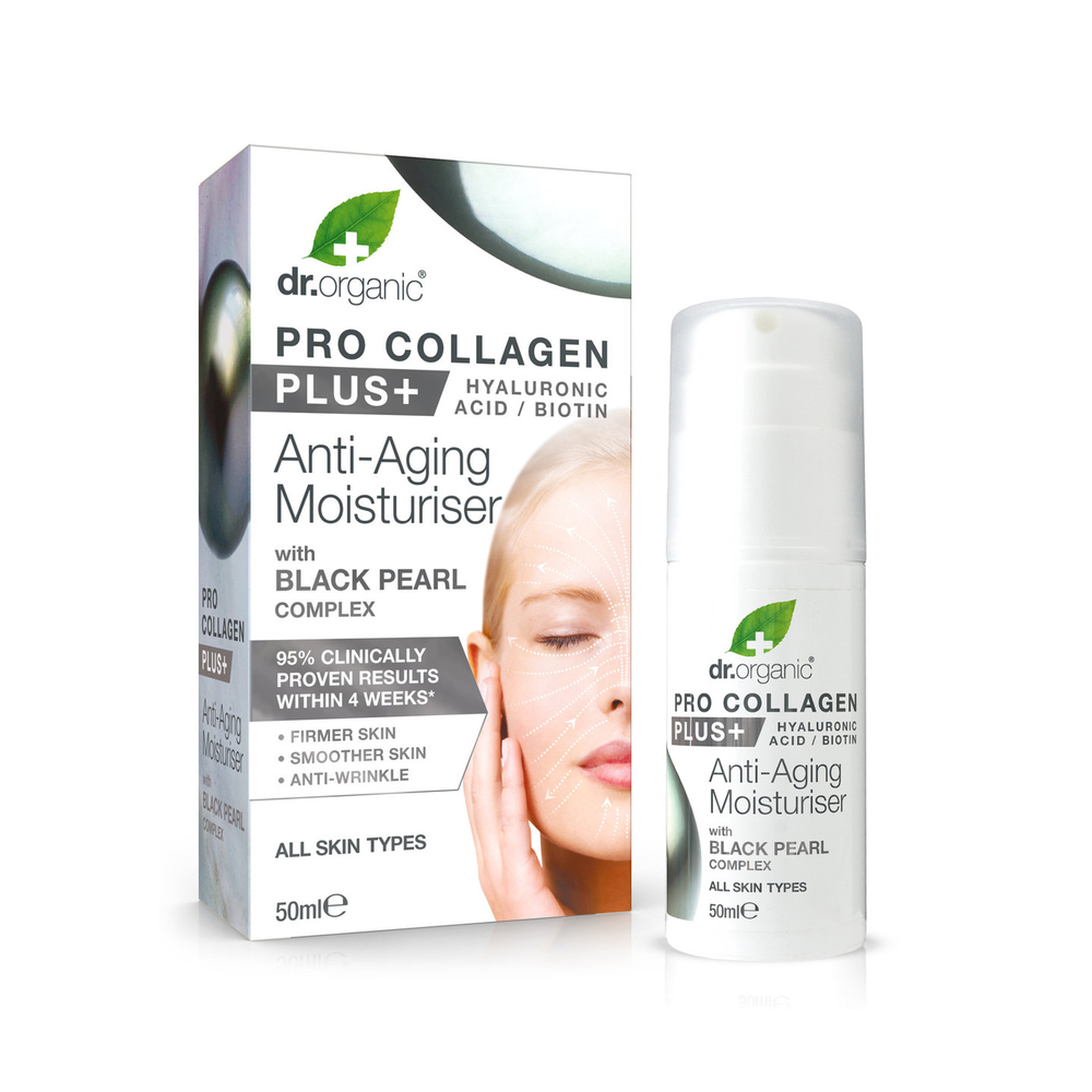Dr.Organic Pro Collagen Anti-Aging hidratáló arckrém fekete gyönggyel • 50ml