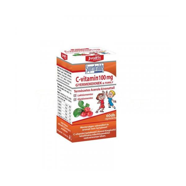 Jutavit Acerola C vitamin 100mg rágótabletta gyerekeknek 60x