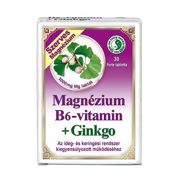 Dr.Chen Magnézium B6-vitamin+Ginkgo Forte tabletta 30x
