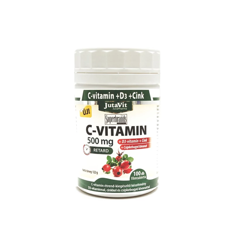 Jutavit C vitamin 500mg csipkebogyó D3 nyújtott hatású 100x
