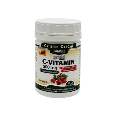Jutavit C vitamin 500mg csipkebogyó D3 nyújtott hatású 45x