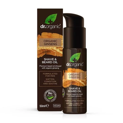 Dr. Organic Men Borotválkozó és szakállápoló olaj bio ginzenggel • 50ml