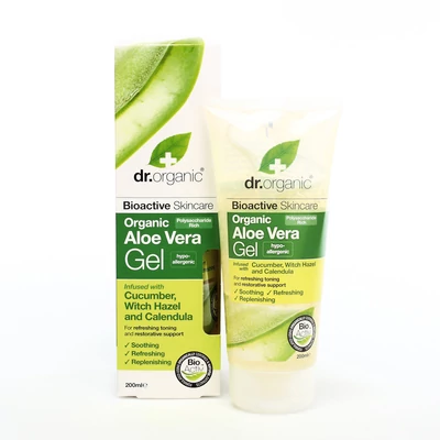 Dr. Organic Gél Bio Aloe verával - uborkával, varázsmogyoróval és körömvirággal • 200 ml