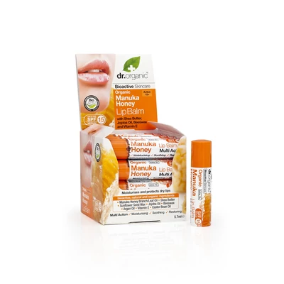 Dr. Organic Ajakbalzsam Bio manuka mézzel • 5,7 ml