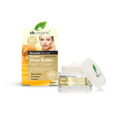 Dr.Organic Éjszakai arcápoló krém bio shea vajjal • 50ml