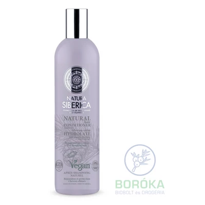 Natura Siberica Virágvízalapú regeneráló és védő bio hajbalzsam igénybevett hajra • 400ml