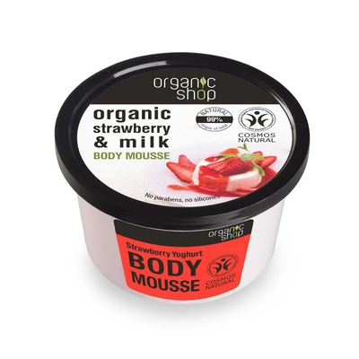 Organic Shop Testápoló mousse &quot;Eper joghurt&quot;