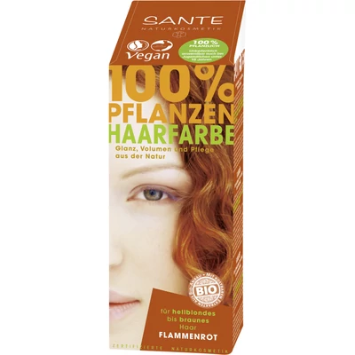Sante Növényi hajfesték por - Lángvörös • 100g