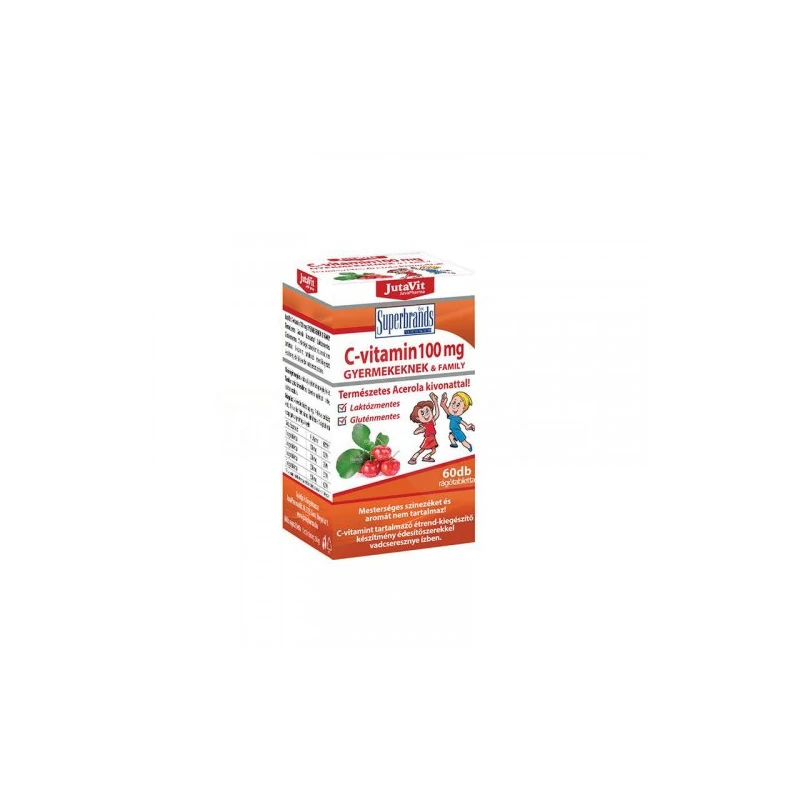 Jutavit Acerola C vitamin 100mg rágótabletta gyerekeknek 60x