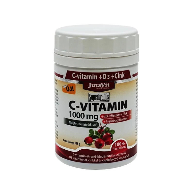 Jutavit C-vitamin 1000mg csipkebogyó D3 nyújtott hatású 100x