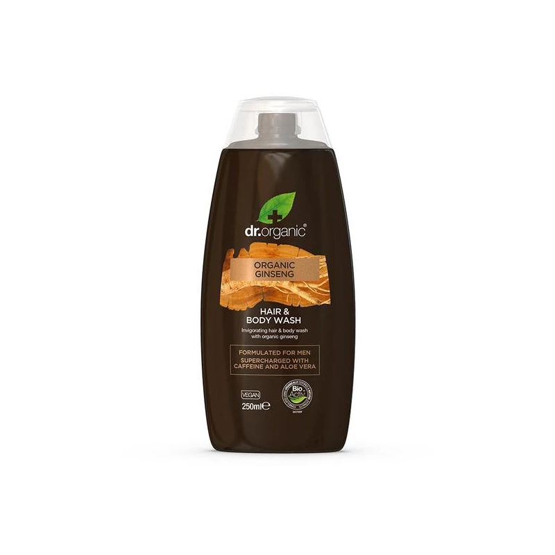 Dr. Organic Men 2 az 1-ben sampon és tusfürdő bio ginzenggel • 250ml