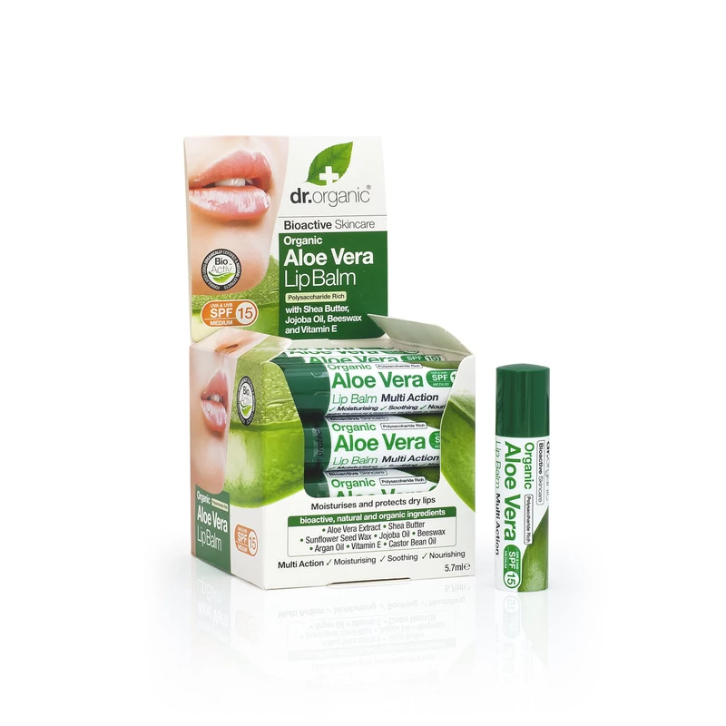 Dr. Organic Ajakbalzsam Bio Aloe verával • 5,7 ml
