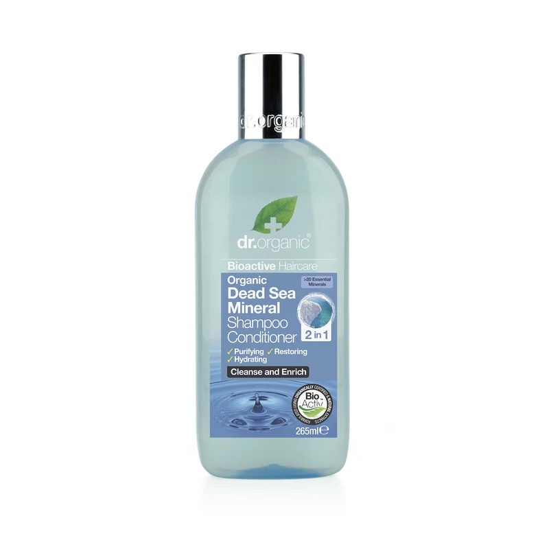 Dr. Organic 2 az 1-ben Sampon és hajkondicionáló természetes holt-tengeri ásványokkal • 265 ml