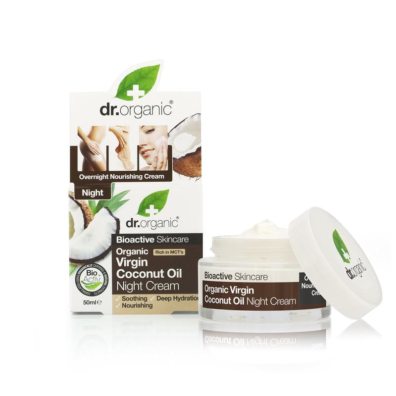 Dr. Organic Éjszakai krém Bio szűz kókuszolajjal • 50 ml