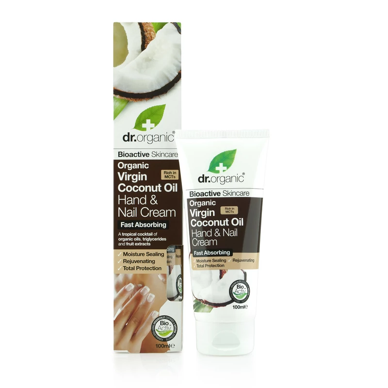 Dr. Organic Kéz-és körömápoló Bio szűz kókuszolajjal • 100 ml