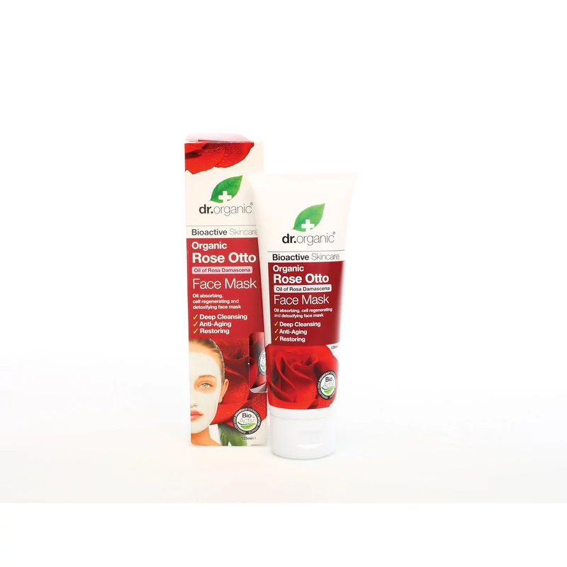 Dr. Organic Arcpakolás Bio damaszkuszi rózsával • 125 ml