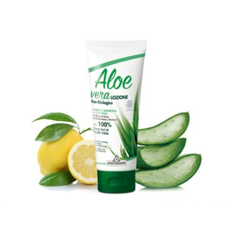 Specchiasol® Aloe vera feszesítő testápoló - Sheavaj, E-vitamin, mandula és citromolajjal. ECOBIO minősítésű 100%-os