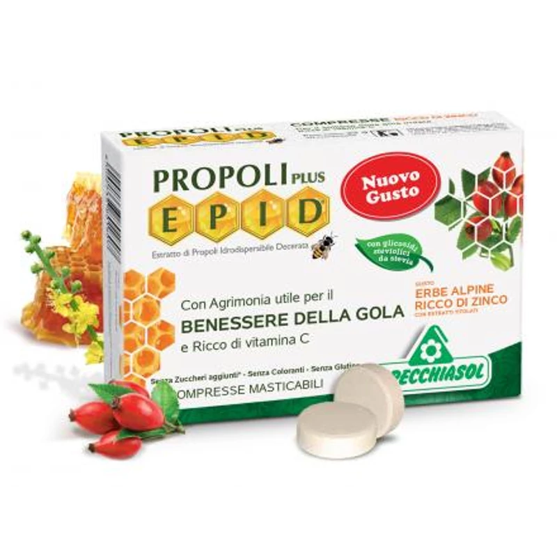Specchiasol® Cukormentes Propolisz szopogatós tabletta cinkkel dúsítva, alpesi gyógynövénnyel - EPID® szabadalom