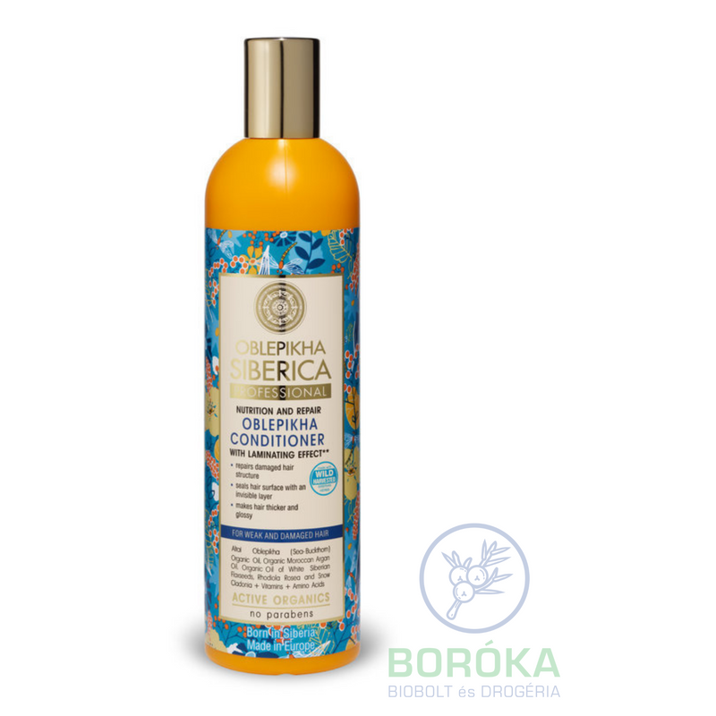 NATURA SIBERICA TÁPLÁLÓ REGENERÁLÓ HOMOKTÖVIS HAJKONDICIONÁLÓ GYENGE ÉS KÁROSODOTT HAJRA 400ML