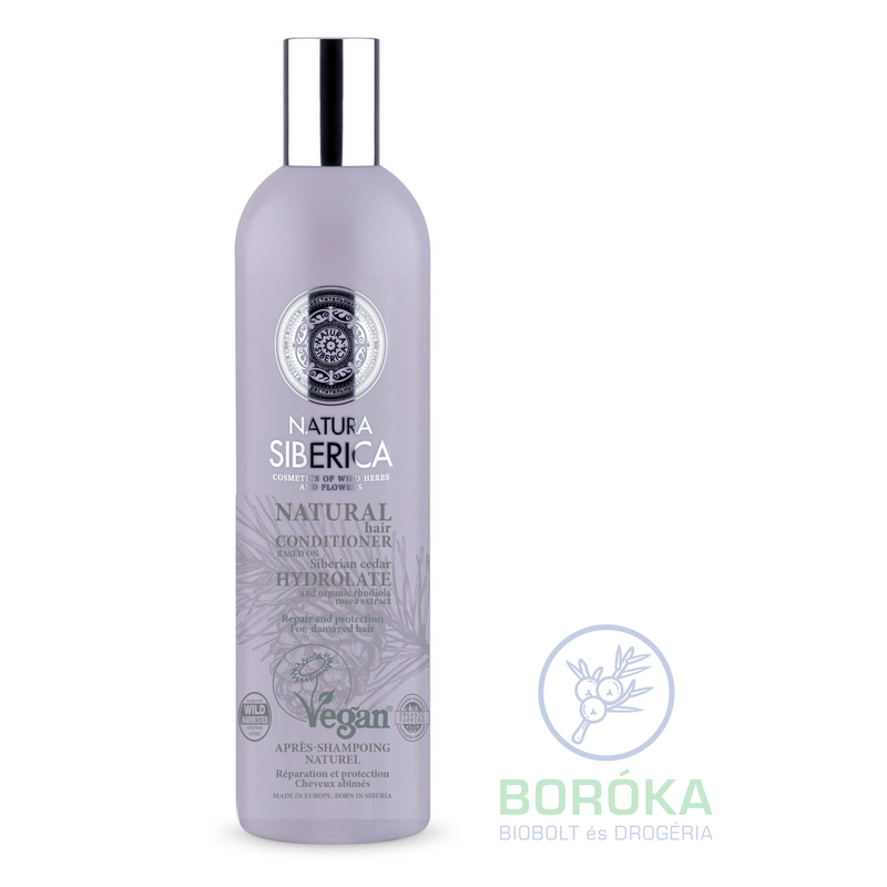Natura Siberica Virágvízalapú regeneráló és védő bio hajbalzsam igénybevett hajra • 400ml