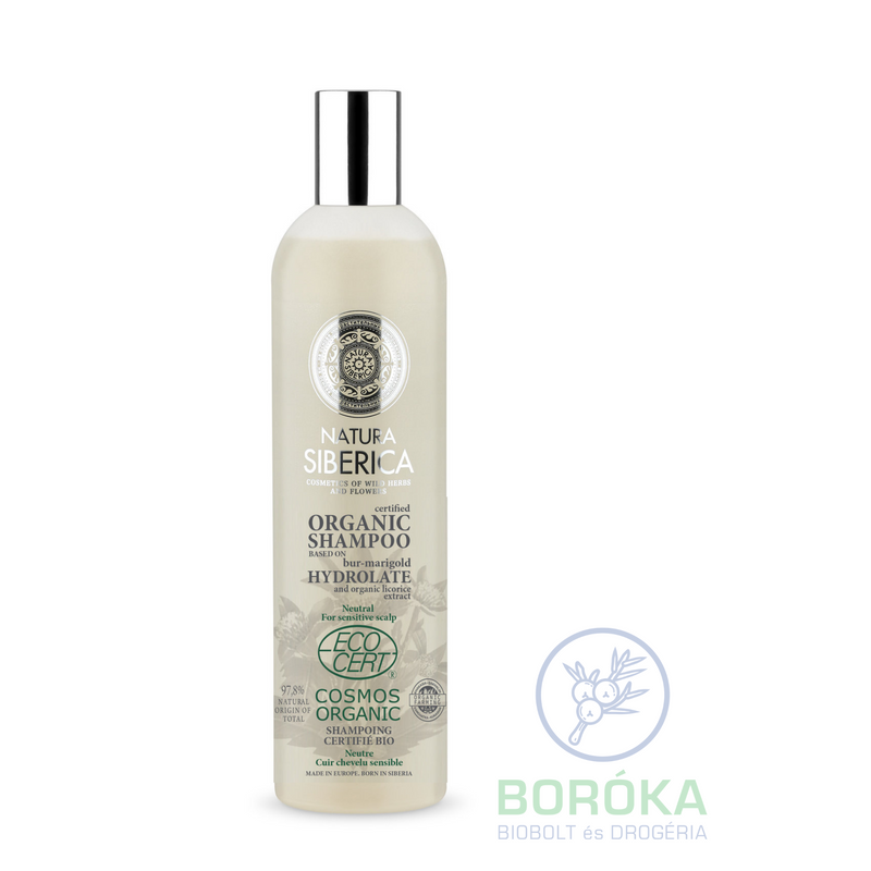 Natura Siberica Virágvízalapú semleges bio sampon érzékeny fejbőrre • 400 ml