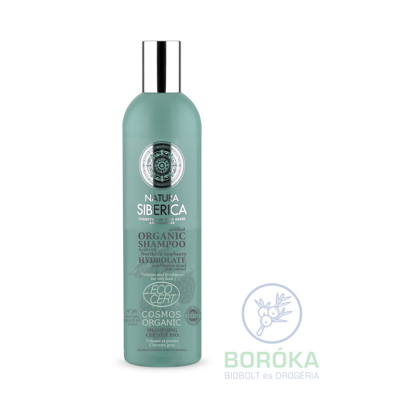 Natura Siberica Virágvízalapú volumennövelő bio sampon zsíros hajra • 400 ml