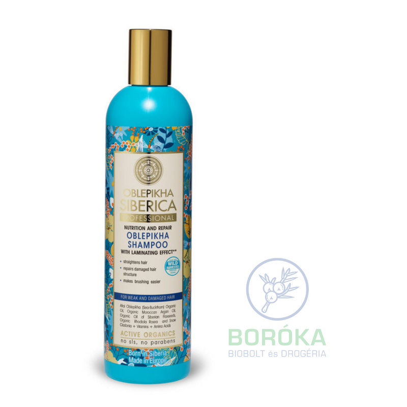 Natura Siberica Tápláló regeneráló homoktövis sampon gyenge és károsodott hajra • 400ml