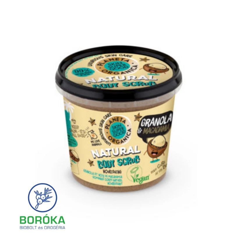 Skin Super Good Természetes testradír tápláló granolával és makadámdióval 360ml