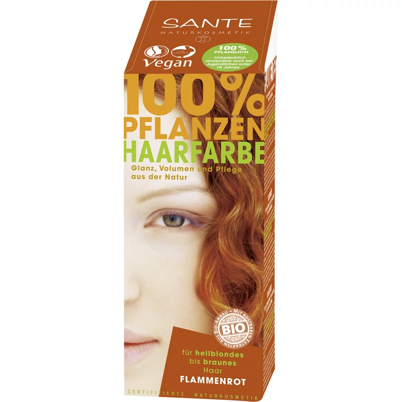 Sante Növényi hajfesték por - Lángvörös • 100g