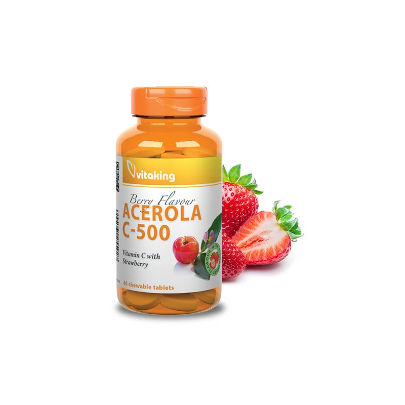 VITAKING ACEROLA C-500 EPRES ÍZBEN (40 RÁGÓTAB)